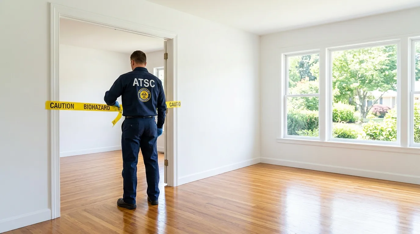 Certified biohazard cleanup crew performing Decomposition Cleanup in Owings Mills